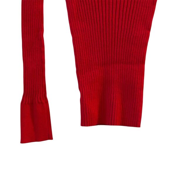 LOFT Women's Red Ribbed Turtleneck Sweater Size M Long Sleeve Casual - Picture 5 of 10